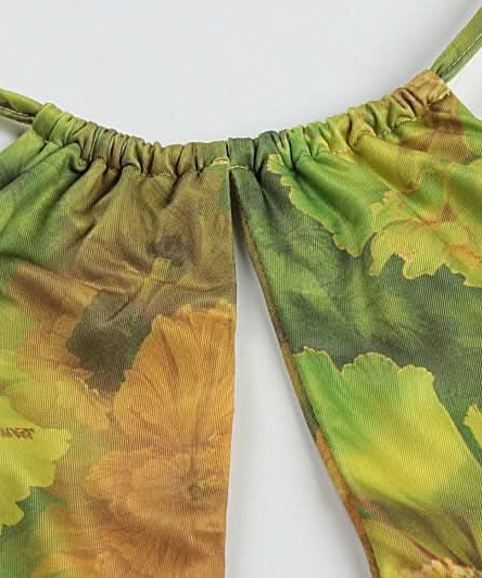 Vibrant Y2K Floral Halter Mini Dress | Keyhole Bodycon for Fall Vacations & Nights Out