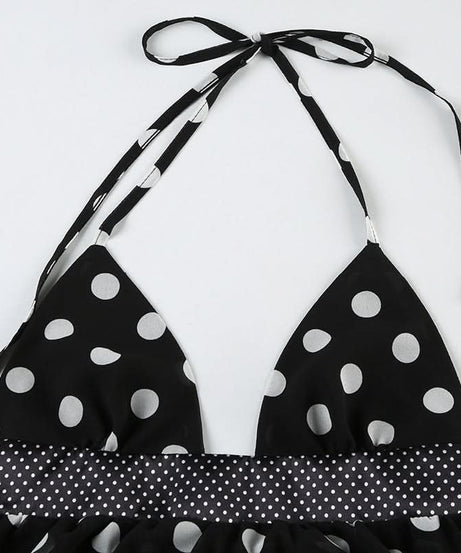 Chic Polka Dot Halter Babydoll Mini Dress - Flirty Fall Evenings & Resort Ready Style