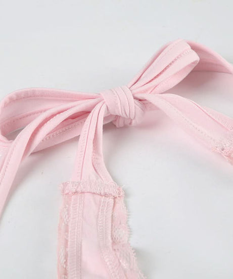 Romantic Pink Floral Halter Top | Lace Trim & Ruched Front | Fall Date Night Style