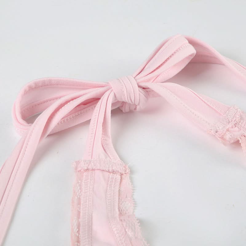 Romantic Pink Floral Halter Top | Lace Trim & Ruched Front | Fall Date Night Style