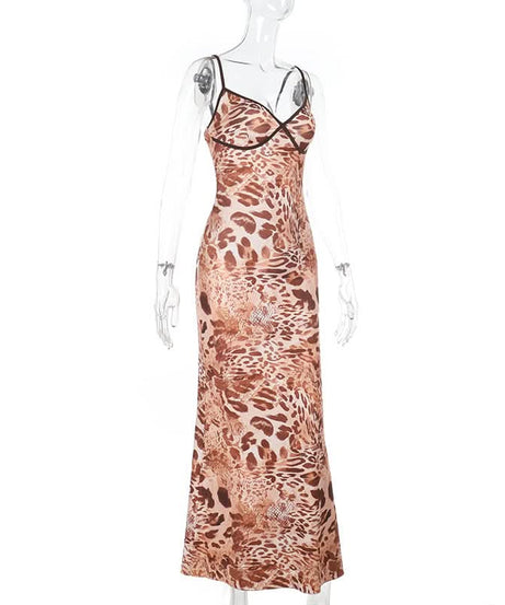 Fall's Fierce Favorite: Leopard Print V-Neck Cami Maxi Dress | Holiday Party Ready