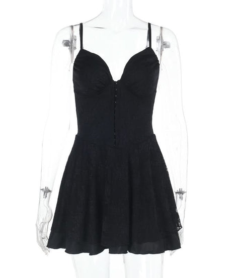 Alluring Black Lace V-Neck Cami Mini Dress – Your Fall & Holiday Party Essential