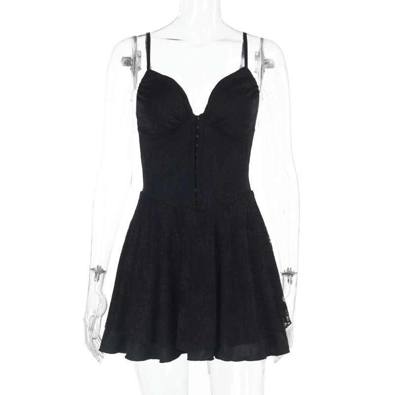 Alluring Black Lace V-Neck Cami Mini Dress – Your Fall & Holiday Party Essential