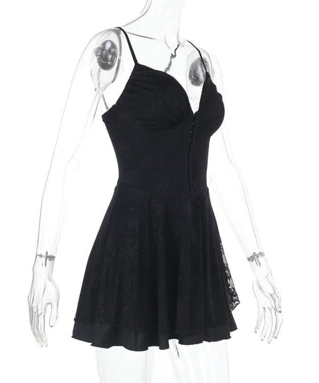 Alluring Black Lace V-Neck Cami Mini Dress – Your Fall & Holiday Party Essential