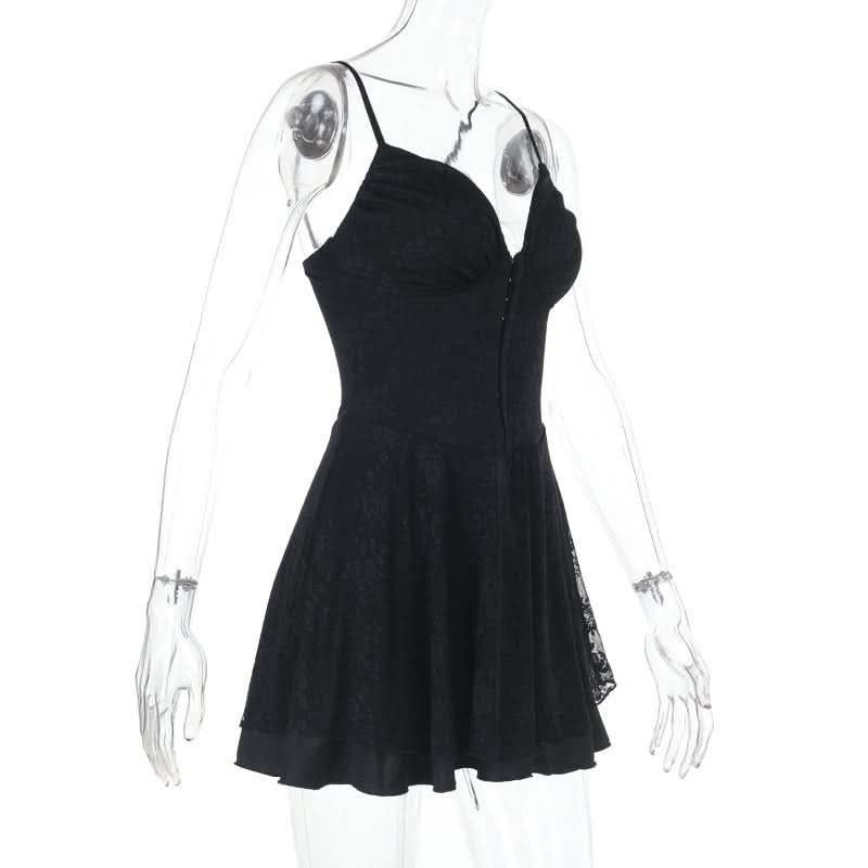 Alluring Black Lace V-Neck Cami Mini Dress – Your Fall & Holiday Party Essential