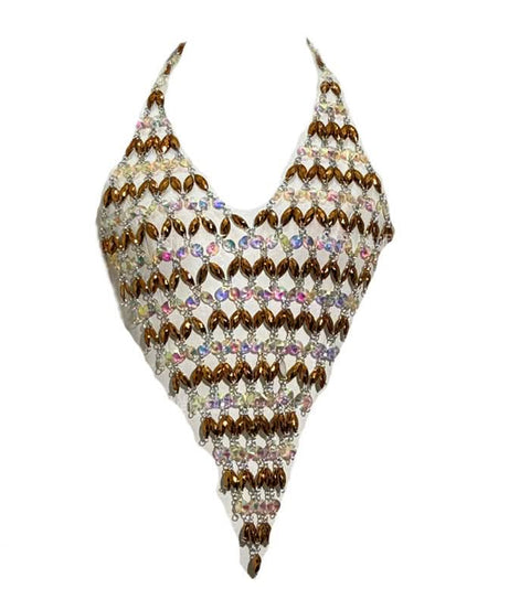 Dazzling 'Golden Hour' Rhinestone Halter Top - Sparkle & Shine for NYE & Holiday Parties