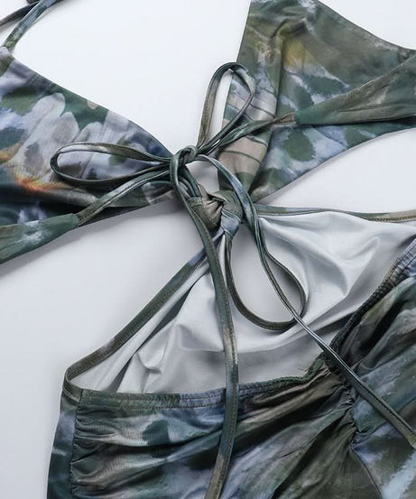 Halter Cutout Butterfly Print Romper - Your Tropical Escape & Festival Statement