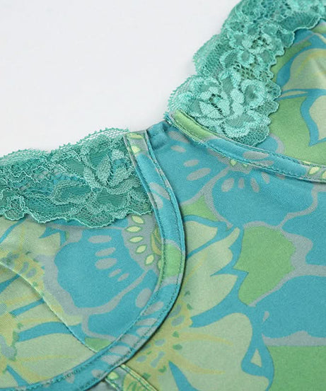 Y2K Floral Mesh Corset Top - Chic Lace Bustier Cami for Fall Layering