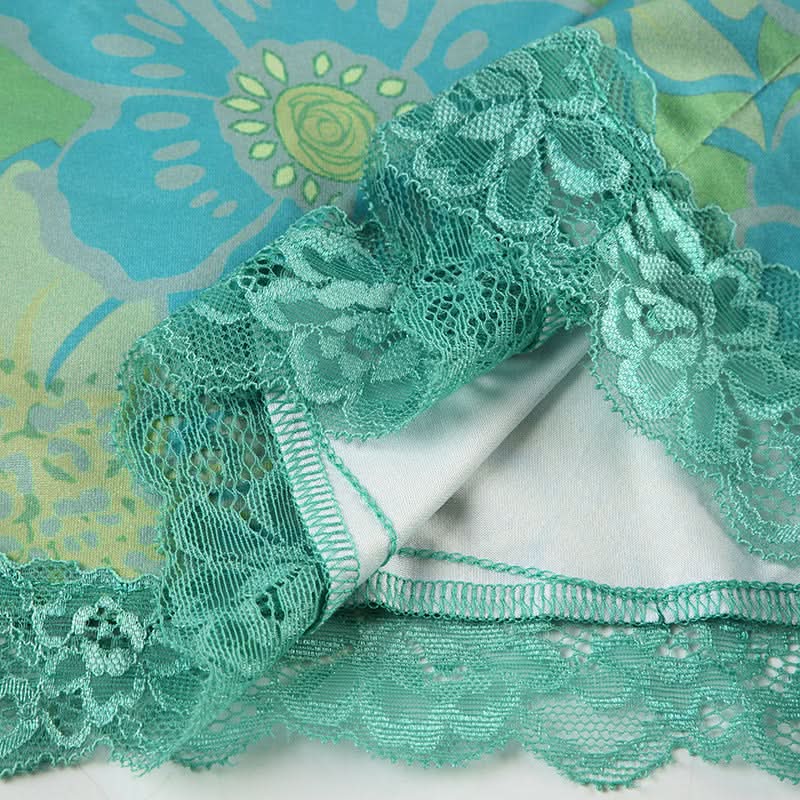 Y2K Floral Mesh Corset Top - Chic Lace Bustier Cami for Fall Layering