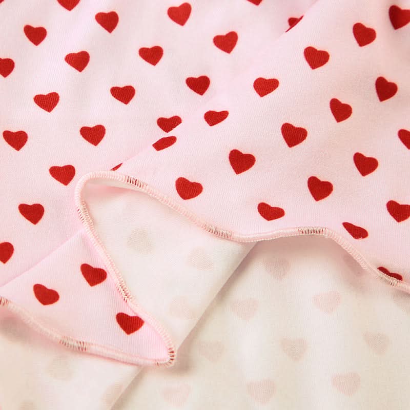 Sweetheart Pink Heart Print Cami & Shorts Pajama Set – Cozy Loungewear for Fall Nights & Gifting