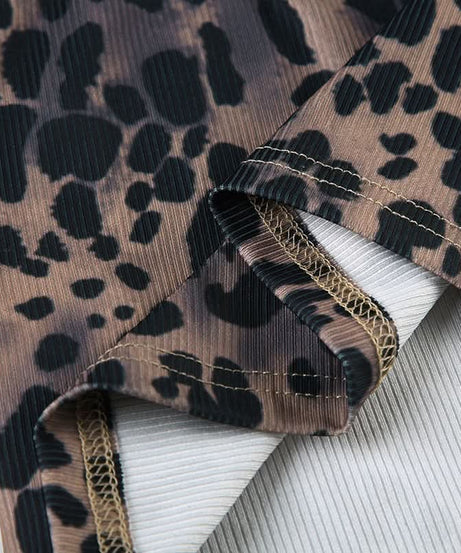 Wildly Comfortable: Chic Leopard Print Ribbed Loungewear Set - Perfect for Cozy Fall Nights