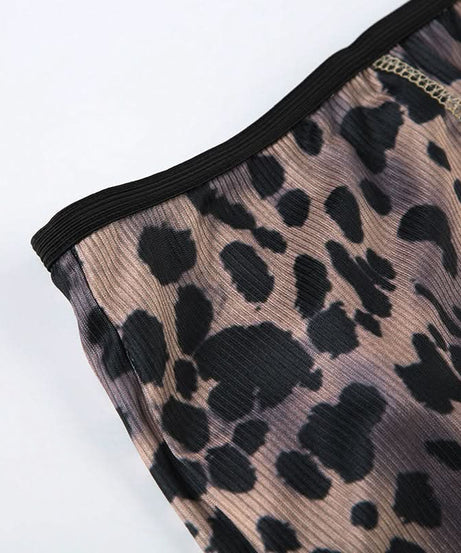 Wildly Comfortable: Chic Leopard Print Ribbed Loungewear Set - Perfect for Cozy Fall Nights