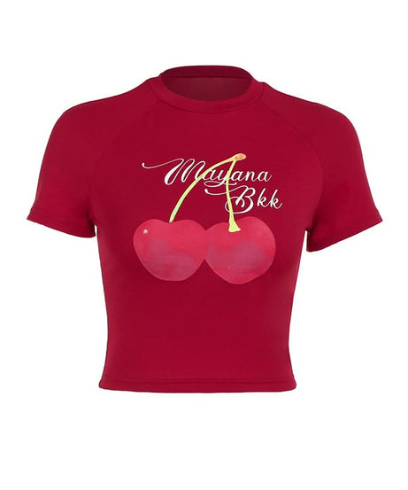 Sweet Cherry Love: Vibrant Red Crop Top | Chic Fall Style for Women