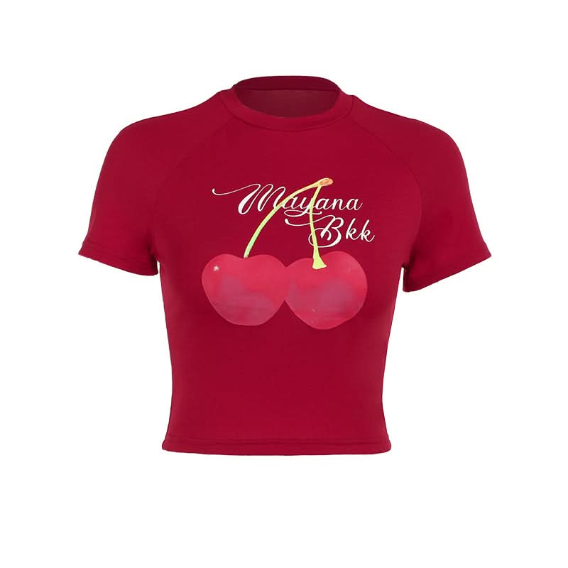 Sweet Cherry Love: Vibrant Red Crop Top | Chic Fall Style for Women