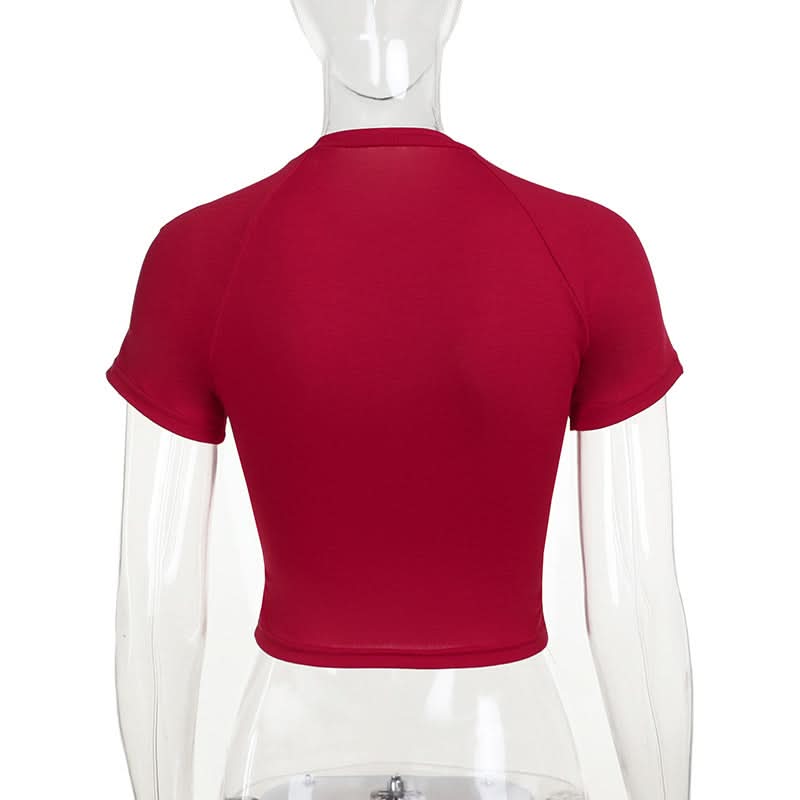 Sweet Cherry Love: Vibrant Red Crop Top | Chic Fall Style for Women