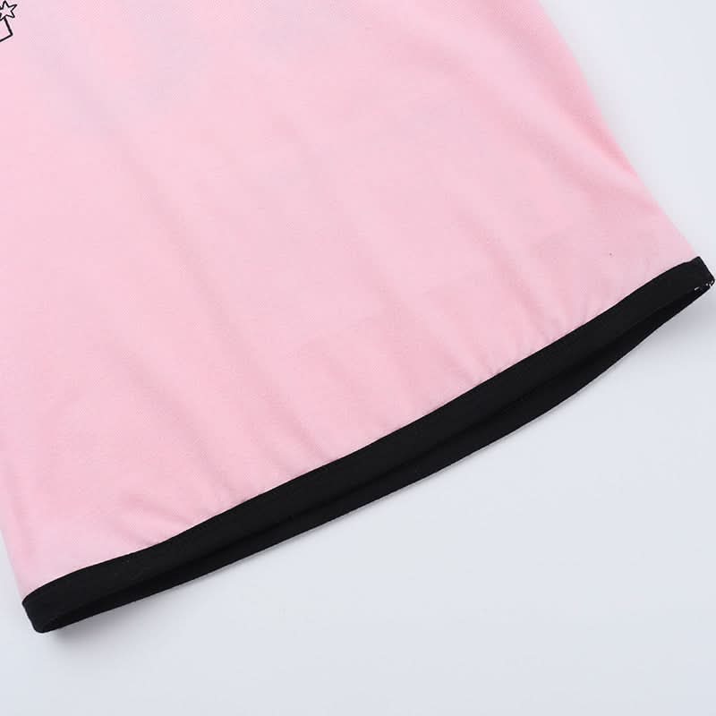Y2K Pink '10' Athletic Crop Top for Women - Fall Street Style Essential