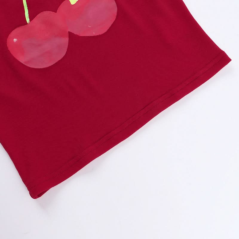 Sweet Cherry Love: Vibrant Red Crop Top | Chic Fall Style for Women