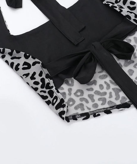 Unleash Your Wild Side: Fierce Leopard Halter Backless Crop Top - Fall Party Essential