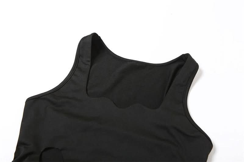 Sultry Ribcage Cutout Bodycon Maxi Dress - Black Halloween Party & Night Out