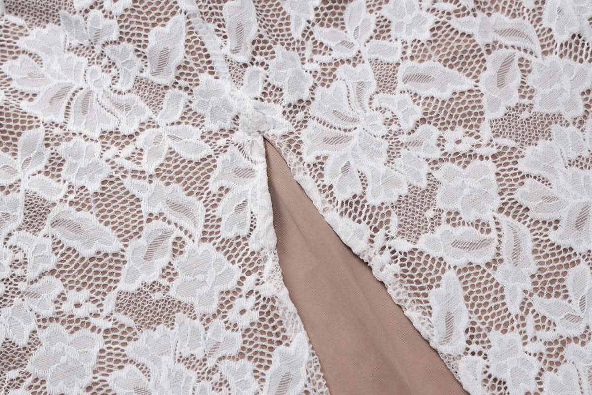 Elegant White Lace Sweetheart Maxi Dress - Bodycon Fit for Fall & Holiday Celebrations