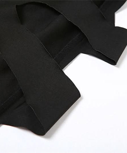 Sultry Ribcage Cutout Bodycon Maxi Dress - Black Halloween Party & Night Out