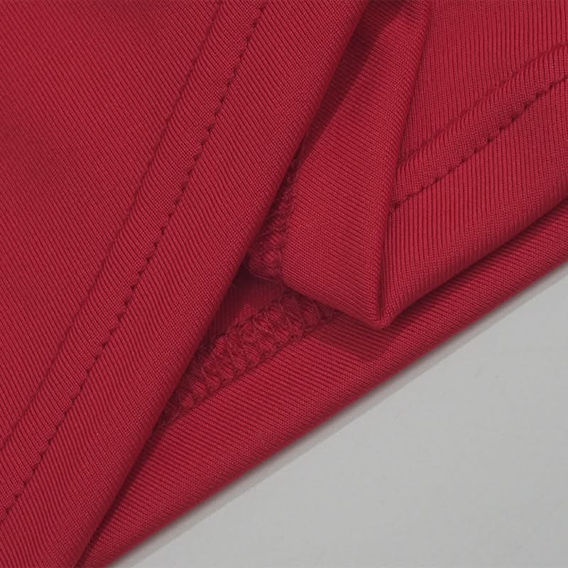 Sultry Red Off-Shoulder Cut-Out Mini Dress | Long Sleeve Fall & Holiday Party Ready