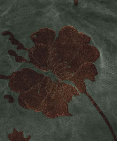 Enchanting Autumn Bloom Velvet Maxi Dress – Elegant Long Sleeve Backless Tie Gown