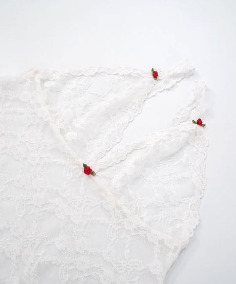 Romantic White Lace Cami & Shorts Loungewear Set - Cozy Fall Nights & Holiday Charm