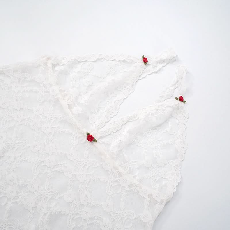 Romantic White Lace Cami & Shorts Loungewear Set - Cozy Fall Nights & Holiday Charm