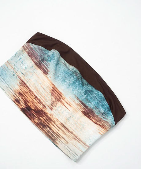 Artistic Abstract Print Tube Top & Maxi Skirt Set - Effortless Boho Chic for Fall & Resort