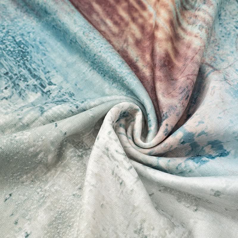 Artistic Abstract Print Tube Top & Maxi Skirt Set - Effortless Boho Chic for Fall & Resort