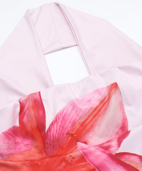 Effortless Pink Lily Halter Tube Top | Your Chic 'Escape the Chill' Vacation Essential