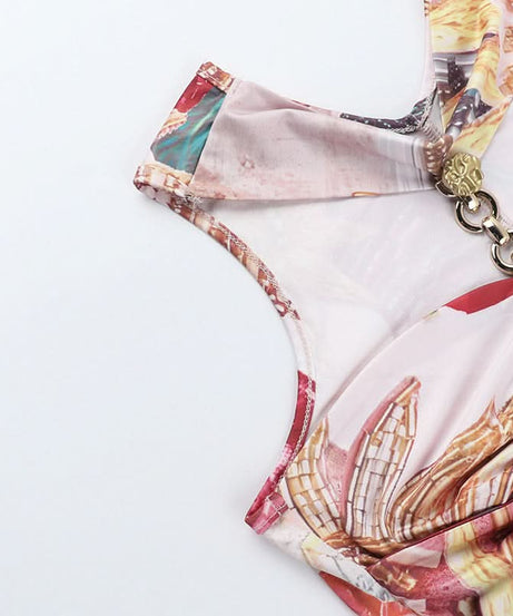 Phoenix Rising Chain Halter Cut-Out Mini Dress - Fierce Fall Party Style