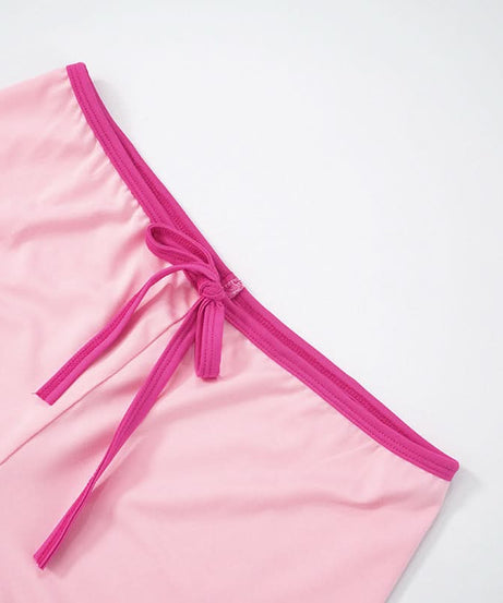 Chic Pink Halter & Shorts Loungewear Set - Self-Tie Comfort for Cozy Fall Nights