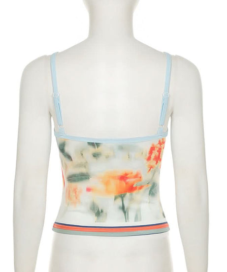 Soft Knit Autumn Bloom Cami Top - Effortless Floral Tank for Fall Layering