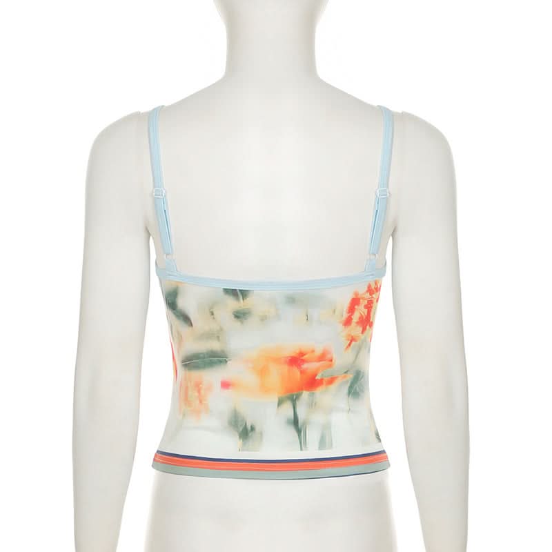 Soft Knit Autumn Bloom Cami Top - Effortless Floral Tank for Fall Layering