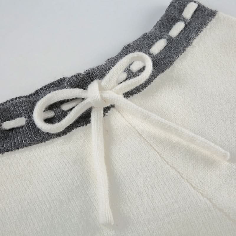 Cozy Knit Drawstring Lounge Shorts with Star Detail - Perfect for Fall