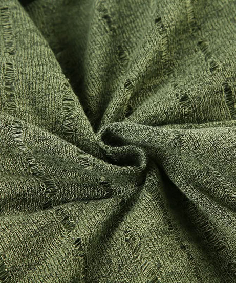 Enchanting Olive Green Ruffle Knit Crop Top | Y2K Flared Sleeve & Lace Detail for Fall