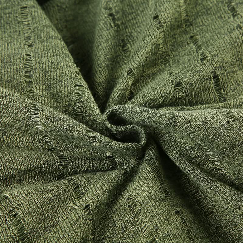 Enchanting Olive Green Ruffle Knit Crop Top | Y2K Flared Sleeve & Lace Detail for Fall