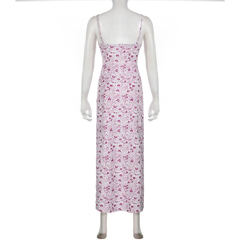 Effortless Chic: Paisley Floral Cami Maxi Dress with Tie-Front - Perfect for Fall Getaways & Layering