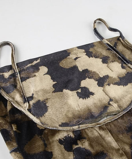 Chic Abstract Camo Maxi Slip Dress – Backless Elegance for Fall Nights