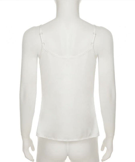 Fall Luxe: Silky Satin Lace V-Neck Cami with Self-Tie Detail – Perfect for Layering & Holiday Glam