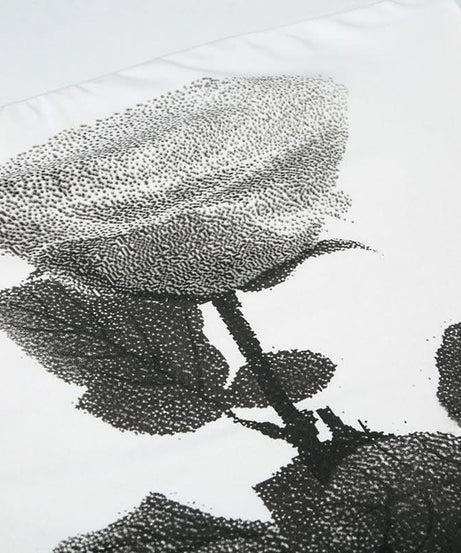 Chic Monochrome Rose Print Strapless Tube Top - Effortless Fall Style