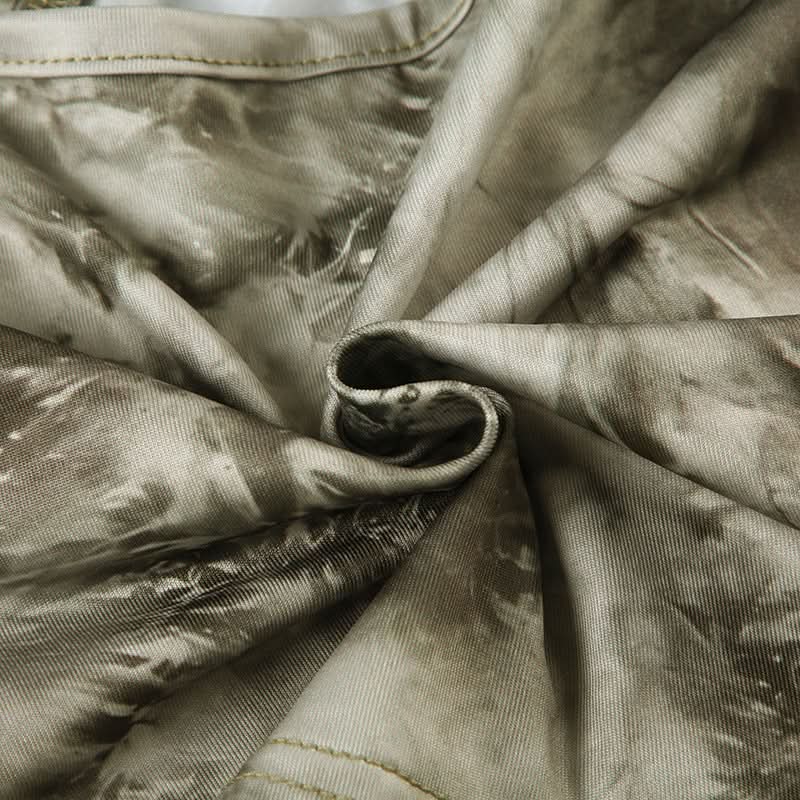 Effortless Chic Sage Tie-Dye Ruched Cami Top - Backless & Ready for Fall