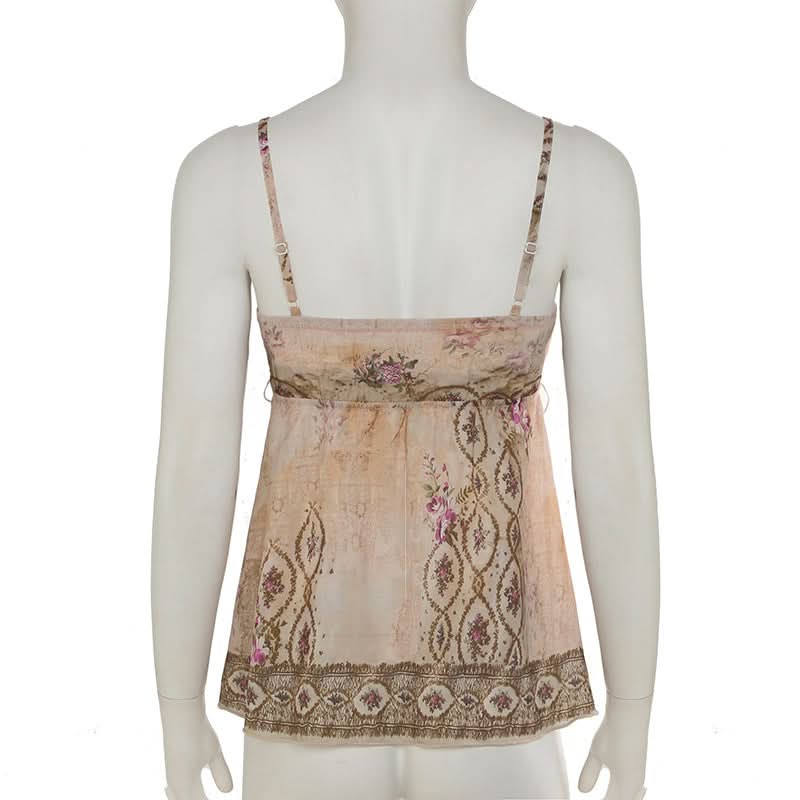 Boho Chic Floral Tie-Waist Cami Top – Your Flattering Fall Fashion Essential