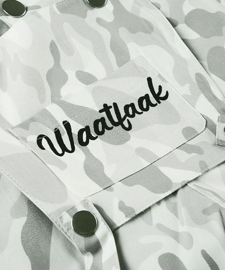 Edgy White Camo Cargo Pants with Gothic Stars | Women's Y2K Streetwear