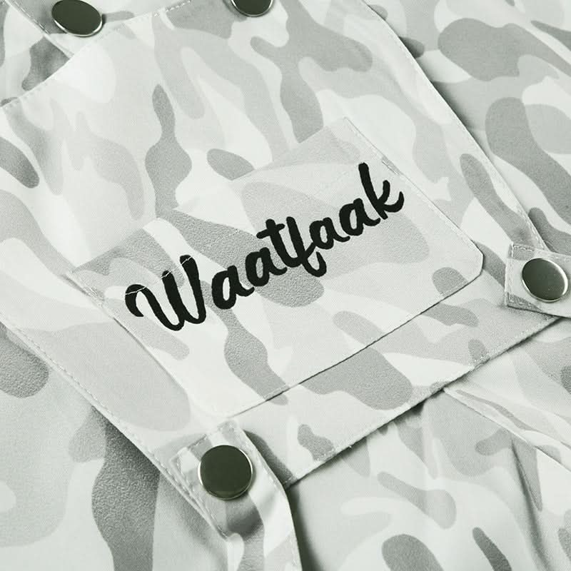 Edgy White Camo Cargo Pants with Gothic Stars | Women's Y2K Streetwear