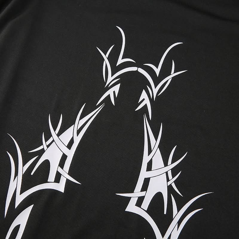 Elevated Edge: Black High-Neck Abstract Tribal Print Midi Dress - Fall's Must-Have Bodycon