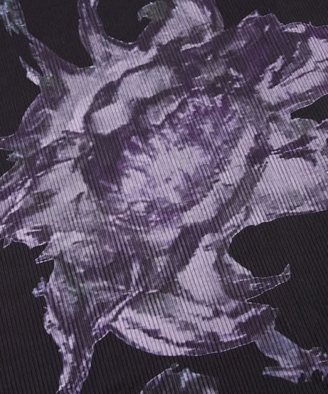 Elegant Fall Floral Midi Skirt | Black & Violet Autumn Bloom for Women