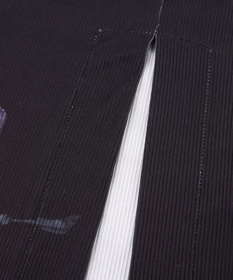 Elegant Fall Floral Midi Skirt | Black & Violet Autumn Bloom for Women